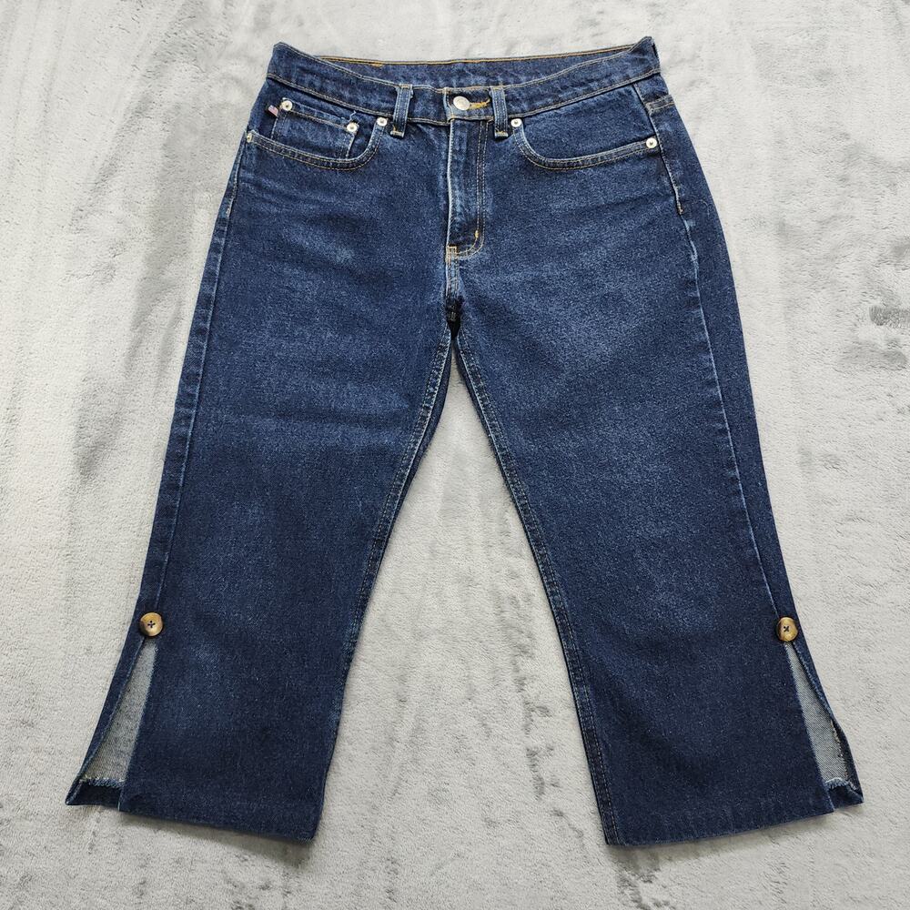 Ralph Lauren Polo Jeans Co Womens 6 Crop Capri Slit Hem Button Detail ALTERED‎